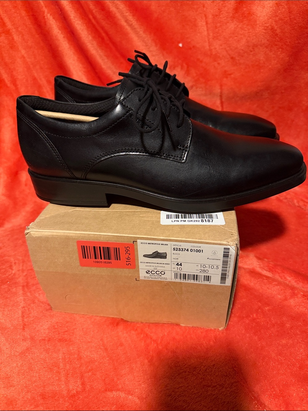 NIB Ecco Metropole Milan M Derby Black Leather Dress Shoes Mens 10 - 10.5/UK 10